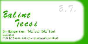 balint tecsi business card